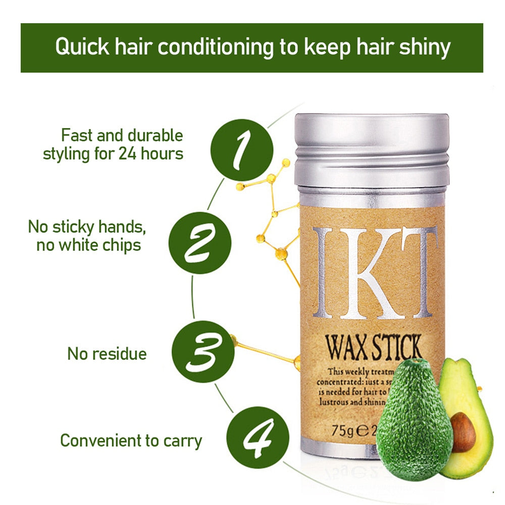 IKT Wax Stick For Wig Broken Hair Artifact Hair Wax Stick Gel Cream Styling Hair Frizz Fixed Fluffy Children/Men/Women 75g - HAB - Hair And Beauty