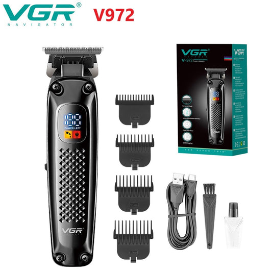 VGR V-972 Engraved Hair Trimmer LCD Digital Display - HAB - Hair And Beauty