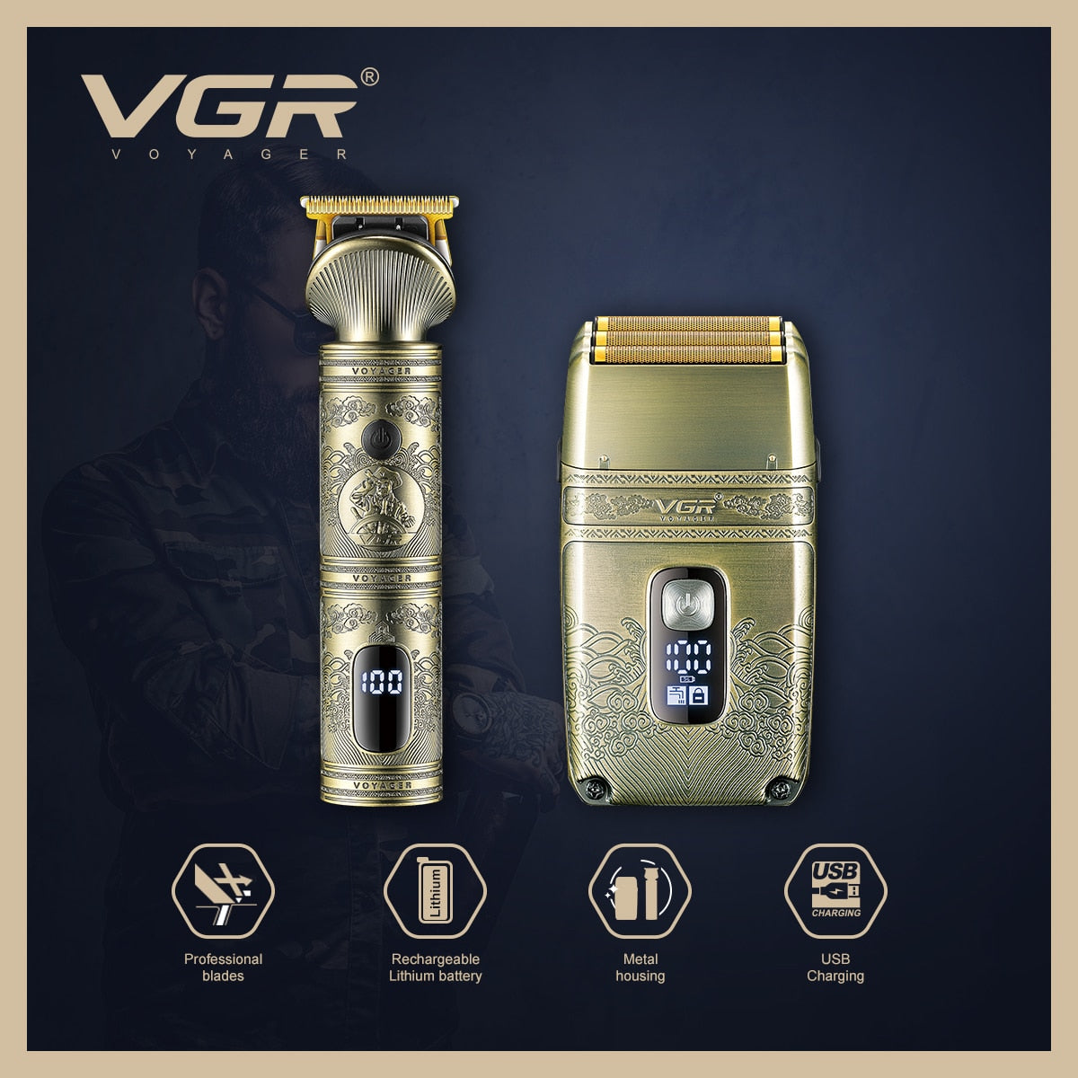 VGR V-649 Professional Hair Trimmer Shaver - HAB - Hair And Beauty