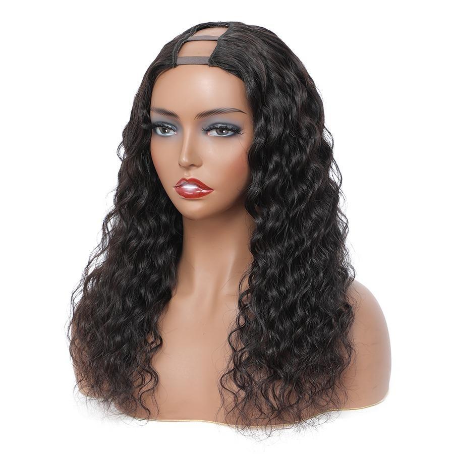 Water Wave U part Human Hair Wigs - HAB 