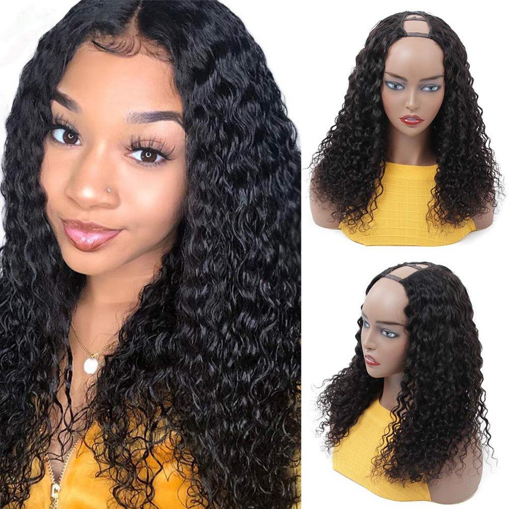 Water Wave U part Human Hair Wigs - HAB 