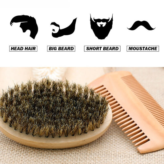 Wooden Beard Brush Kit - HAB 