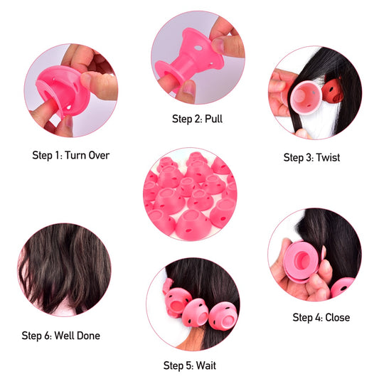 10Pcs/Set Hair Care Rollers Soft Silicone  Magic - HAB 