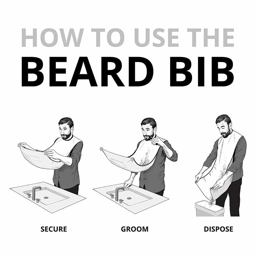 Male Beard Shaving Apron Care Clean Hair Adult Bibs Men Gift - HAB 