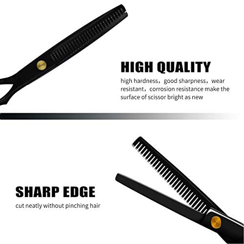 Elegital Hair Thinning Scissors, 6.7 Inch Professional Hair Cutting Scissors Texturizing Teeth Shears Salon Razor Edge Scissors, Stainless Steel Barber Haircut Scissors for Men Women Kids - HAB 