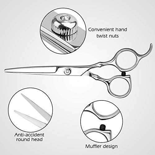Hair Cutting Scissors Professional Home Haircutting Barber Salon Thinning Shears Kit 6CR 660C stainless steel with Comb and Case for Men/Women - HAB 