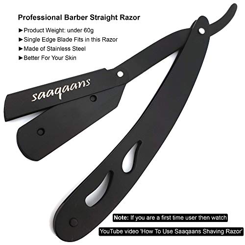 Saaqaans MSS-04 Stylish Haircut Scissors Set - Hair Cutting Scissor for Barber/Hairdresser/Hair Salon + Texture/Thinning Hairdressing Shear for Beautician + Straight Edge Razor + 10 Blades with Case - HAB 