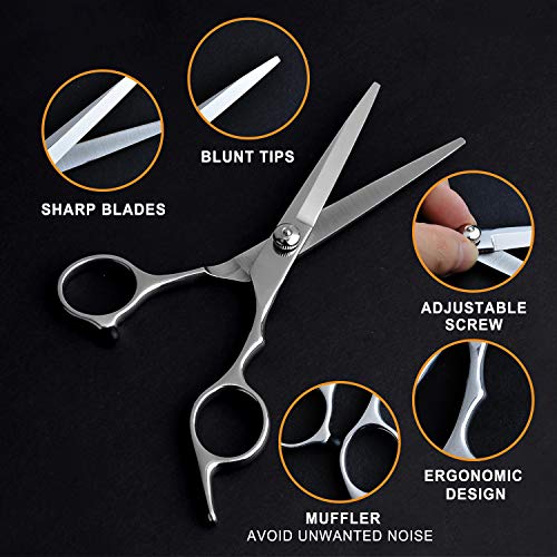 Hair Cutting Shears, 6.8 Inch Stainless Steel Haircut Barber Scissors for Women, Men and Babies - HAB 