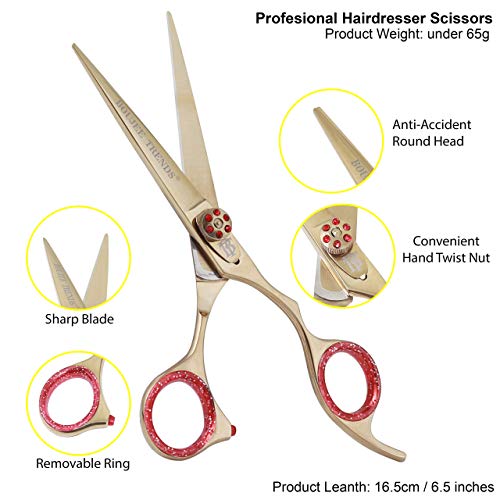 Professional Razor Edge Shears Barber Hair Cutting Scissors Japanese Stainless Steel 6.5" Standard Size Hairdressing Salon Scissors with Adjustable Tension Screw - HAB 