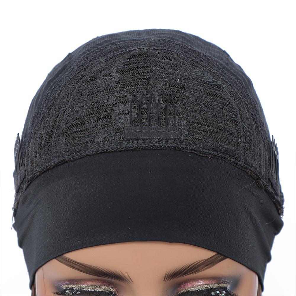 Headband Kinky Curly Scarf Human Hair Wigs - HAB 