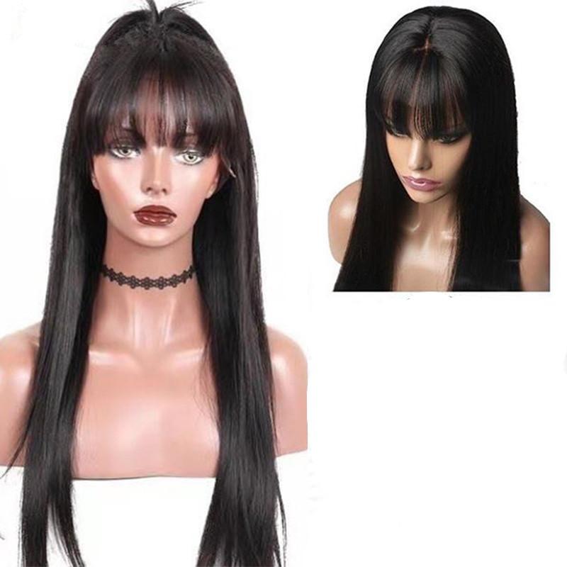 Straight Hair Wigs with Bang Human Hair Wigs - HAB 