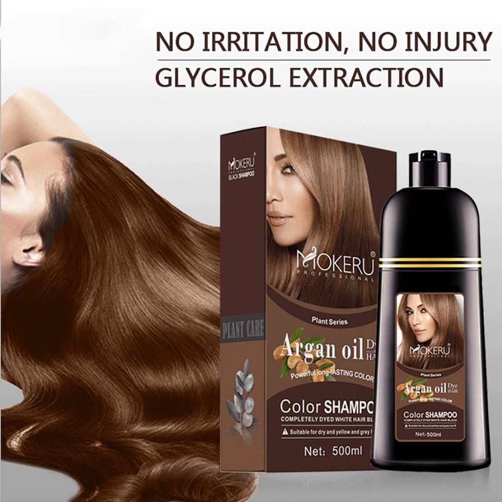 MOKERU Plant Extract Color Shampoo Argan Oil Hair Dye - HAB - Hair And Beauty