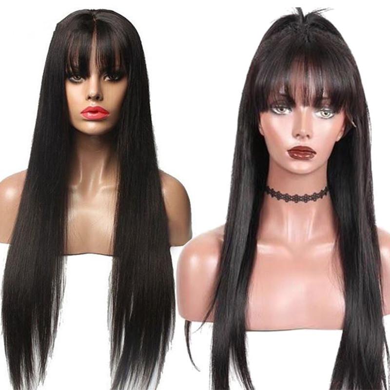 Straight Hair Wigs with Bang Human Hair Wigs - HAB 