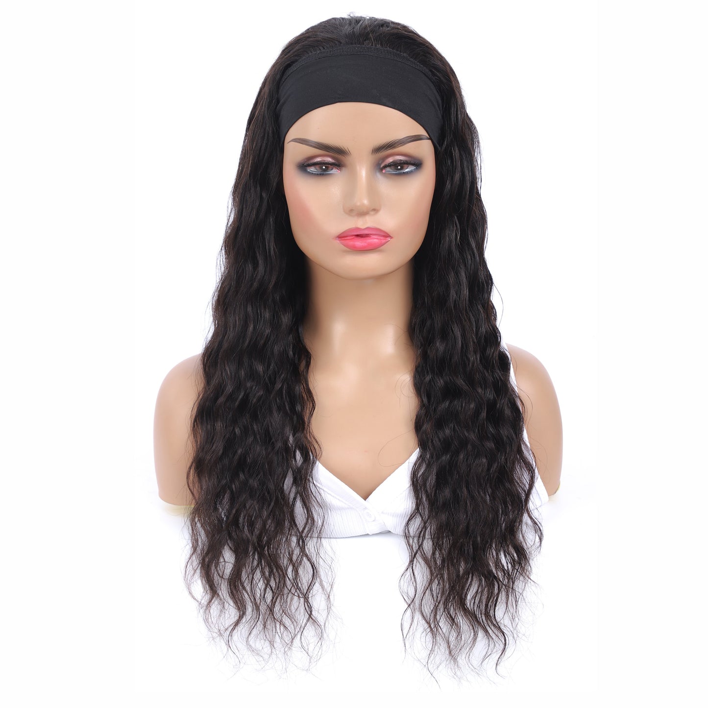 Headband Wig Natural Wave Scarf Human Hair Wigs - HAB 