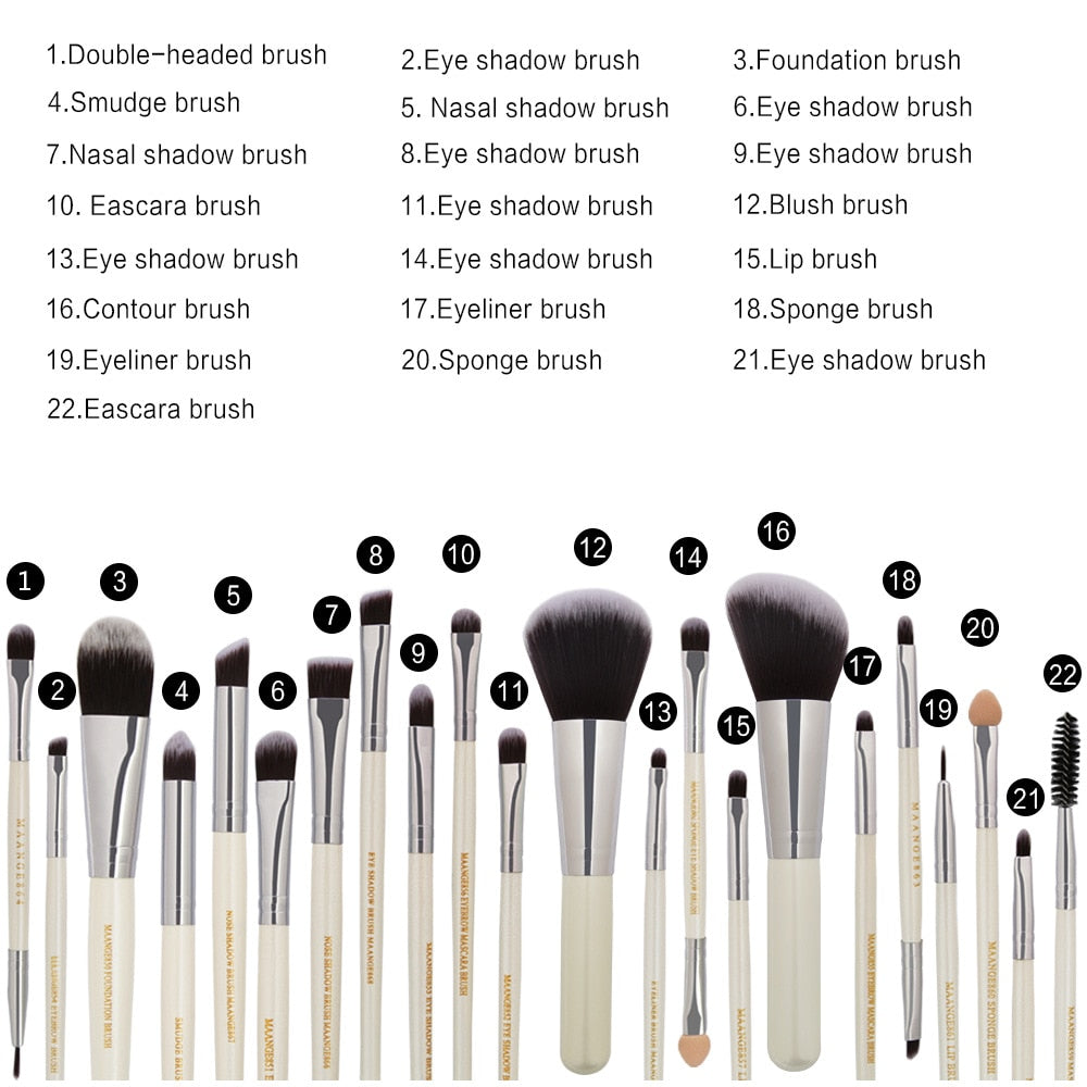 MAANGE 22Pcs Makeup Brushes Set Face Foundation - HAB 