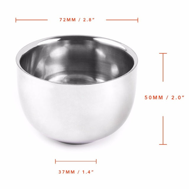 Shaving Soap Bowl Stainless Steel Double - HAB 