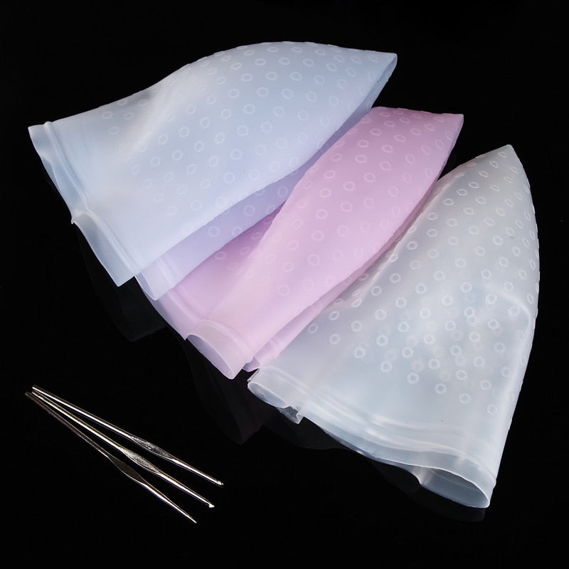 Reusable Silicone Coloring Highlighting Dye Cap Safety Breathable Hook - HAB - Hair And Beauty