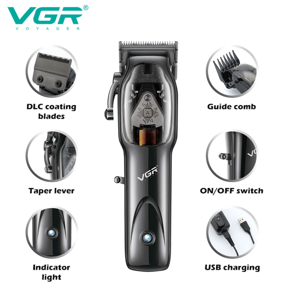 VGR Hair Clipper Professional Hair Cutting Machine Cordless Hair Trimmer Electric Barber Haircut Machine Trimmer for Men V-653 - HAB - Hair And Beauty