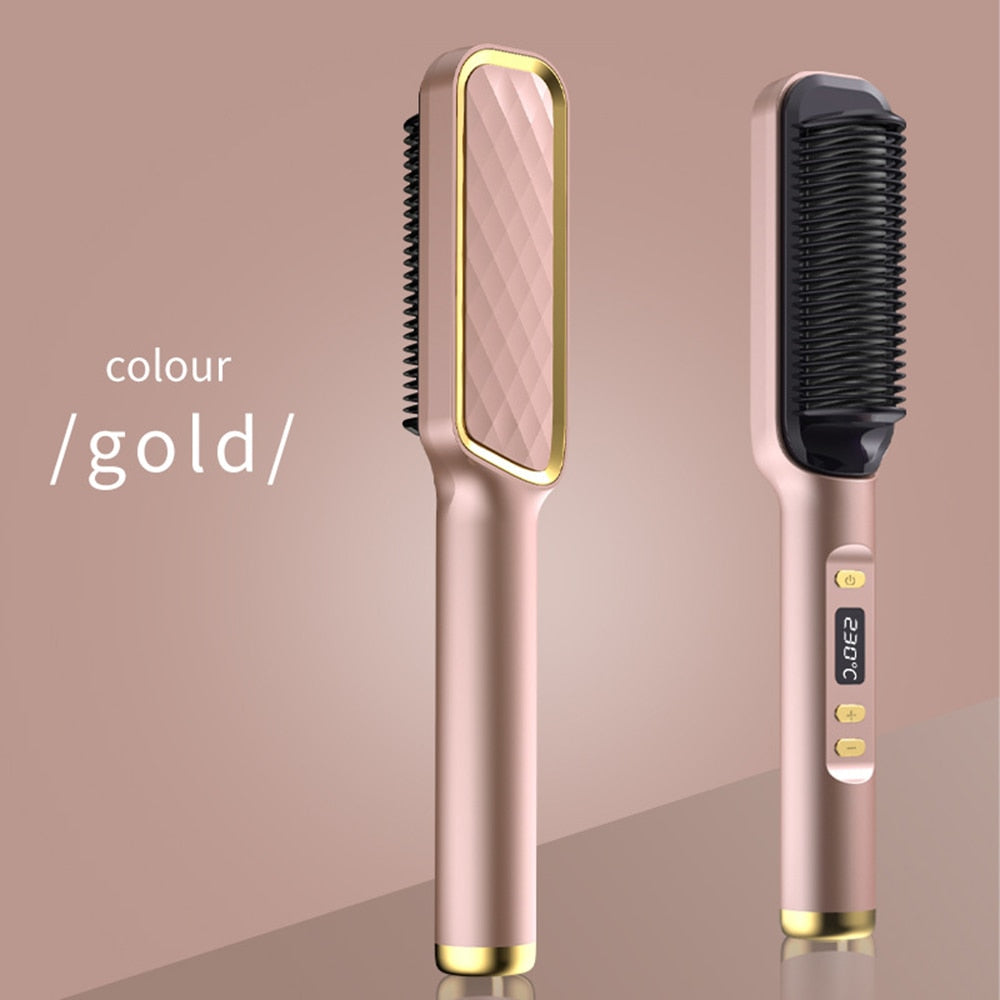 New Comb Hair Straightener Brush PTC Fast Heating Anti-Scald - HAB - Hair And Beauty