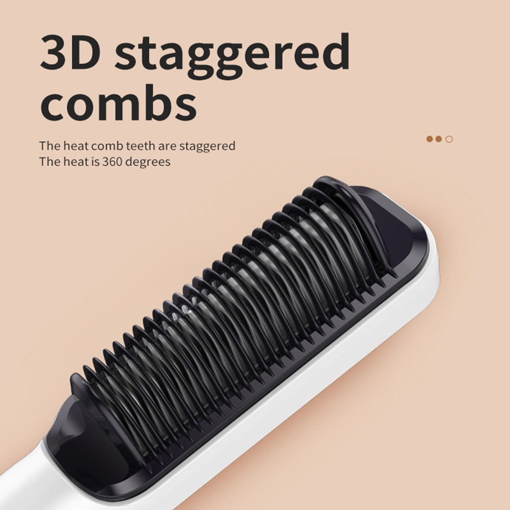 New Comb Hair Straightener Brush PTC Fast Heating Anti-Scald - HAB - Hair And Beauty