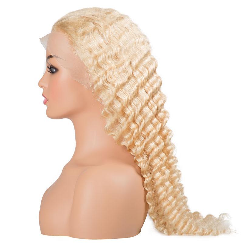 200% Density Deep Wave 613 Blonde 13x4 Lace 13x6 Frontal Wigs - HAB 