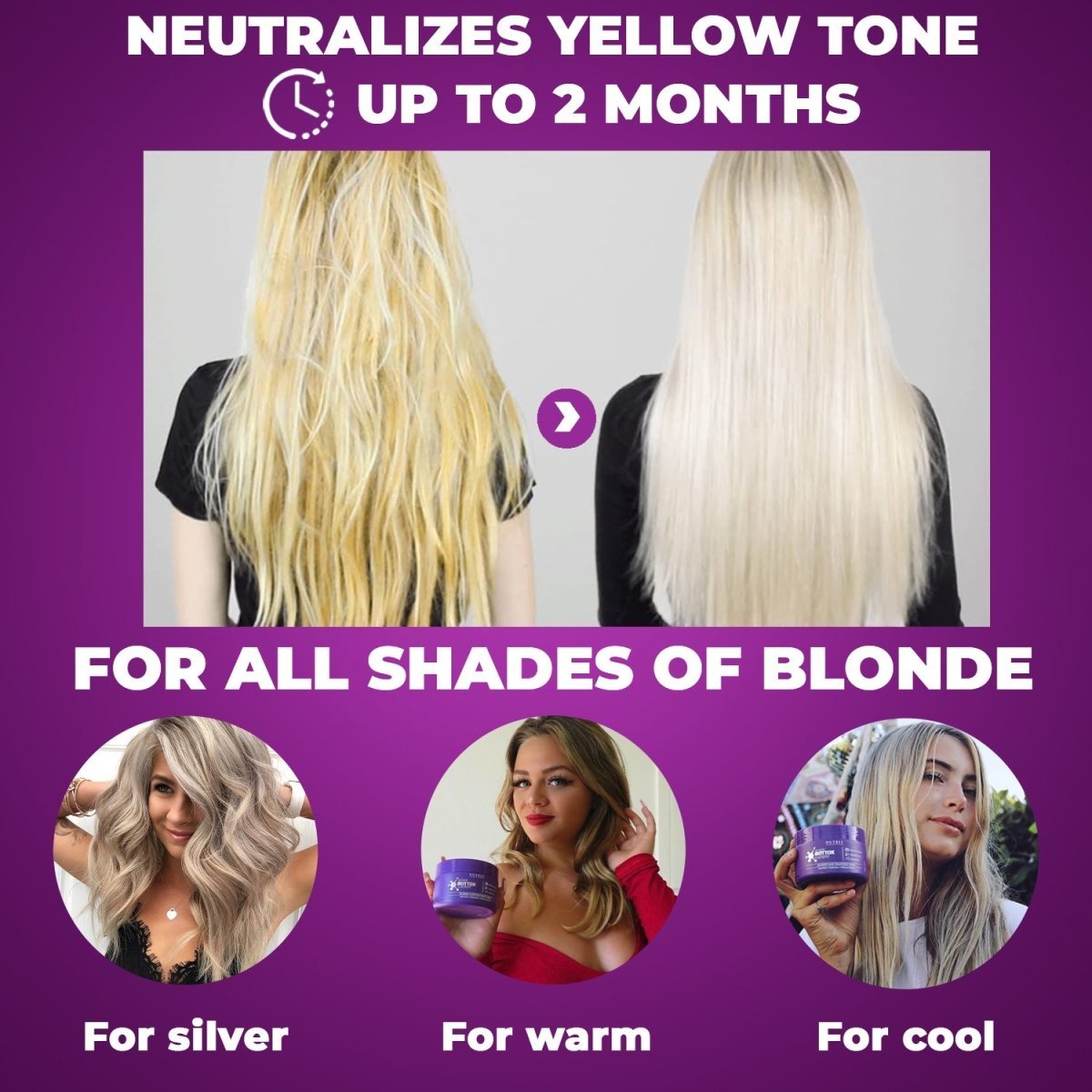 Blonde Hair Bottox Expert Purple Toning Mask 33.8 fl.oz / 1 kg - HAB 