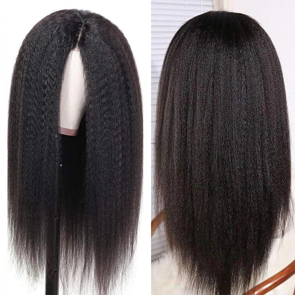 4x4 Kinky straight 5x5 Lace Closure wig 6x6 Human Hair Wigs - HAB 