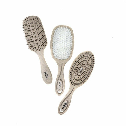 Eco-Friendly 3 Hair Brush Set | 100% Bio Based Material - HAB 