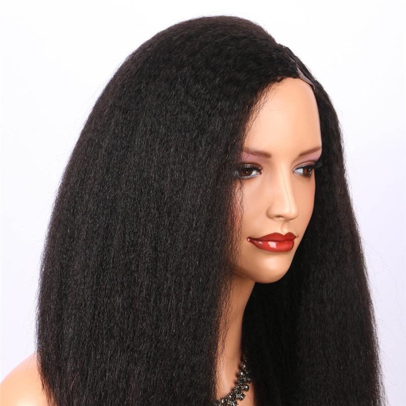 Kinky Straight U part Human Hair Wigs - HAB 