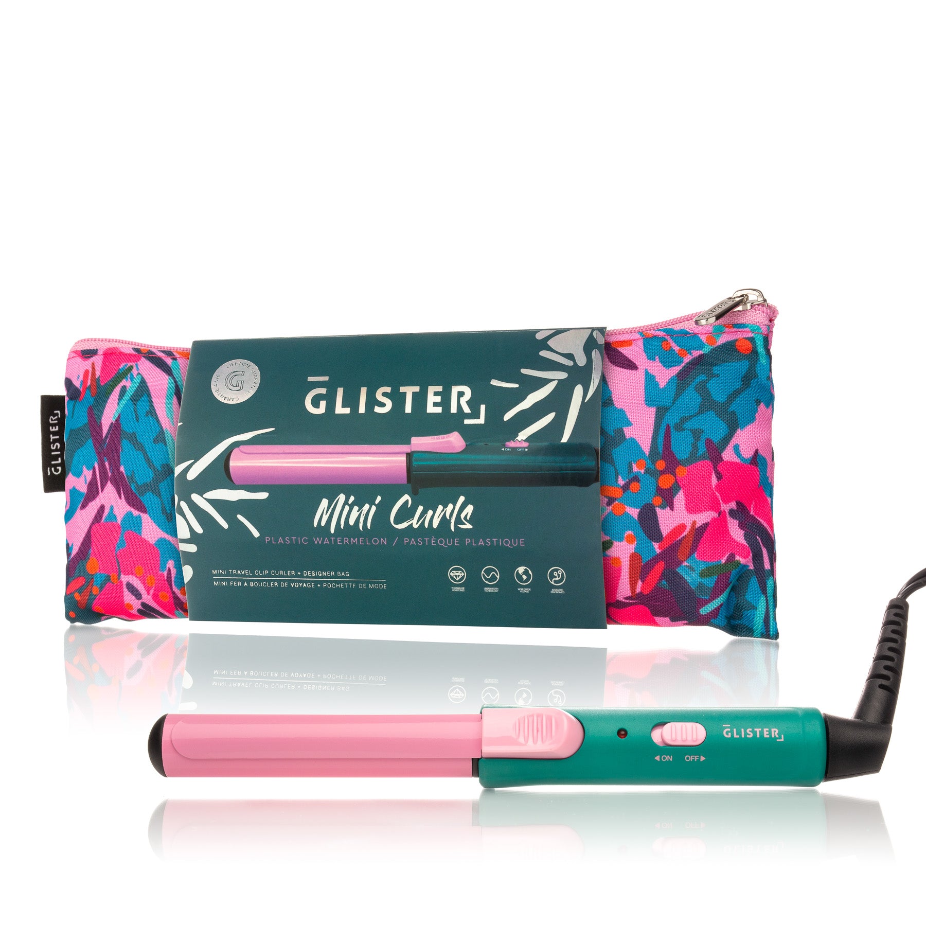 Glister "Mini Curls" Travel Clip Curler with Carrying Pouch - HAB 