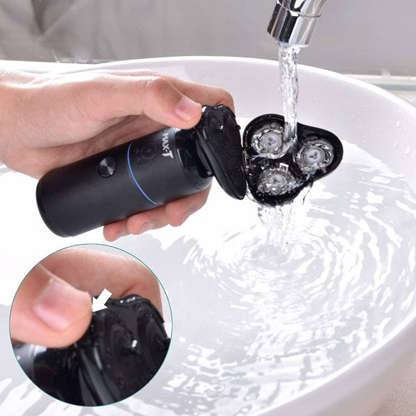 Men Electric Razor Rechargeable Travel Rotary Shaver IPX7 Waterproof - HAB 