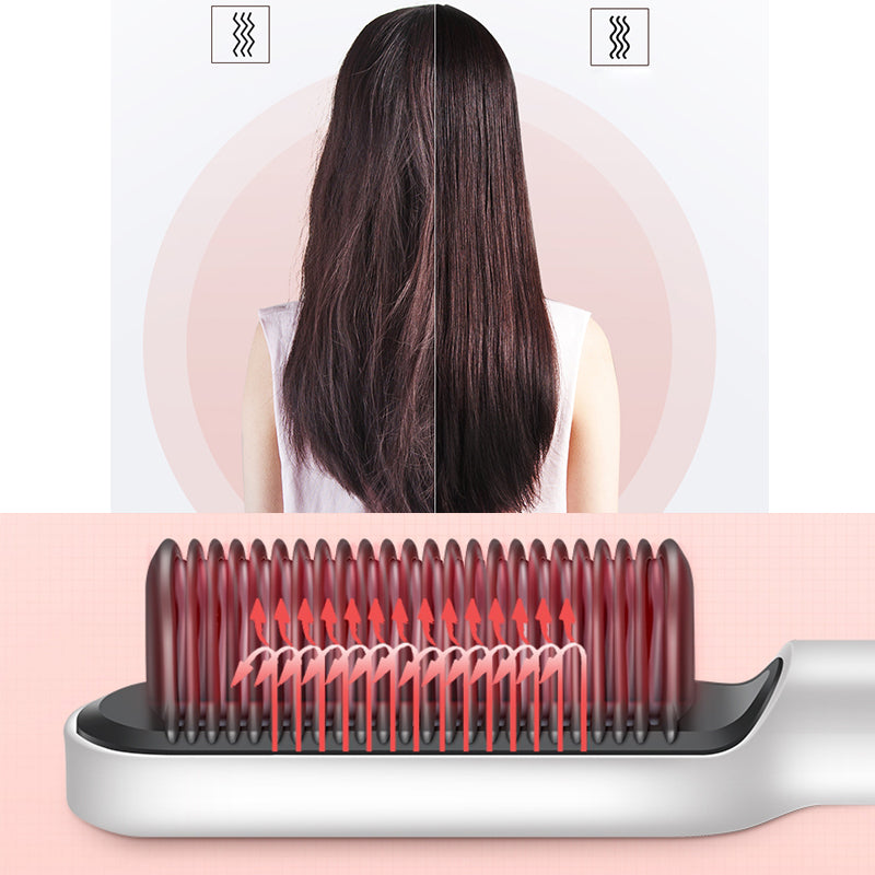 New PTC Heating Hair Straightener Brush Ceramic - HAB 