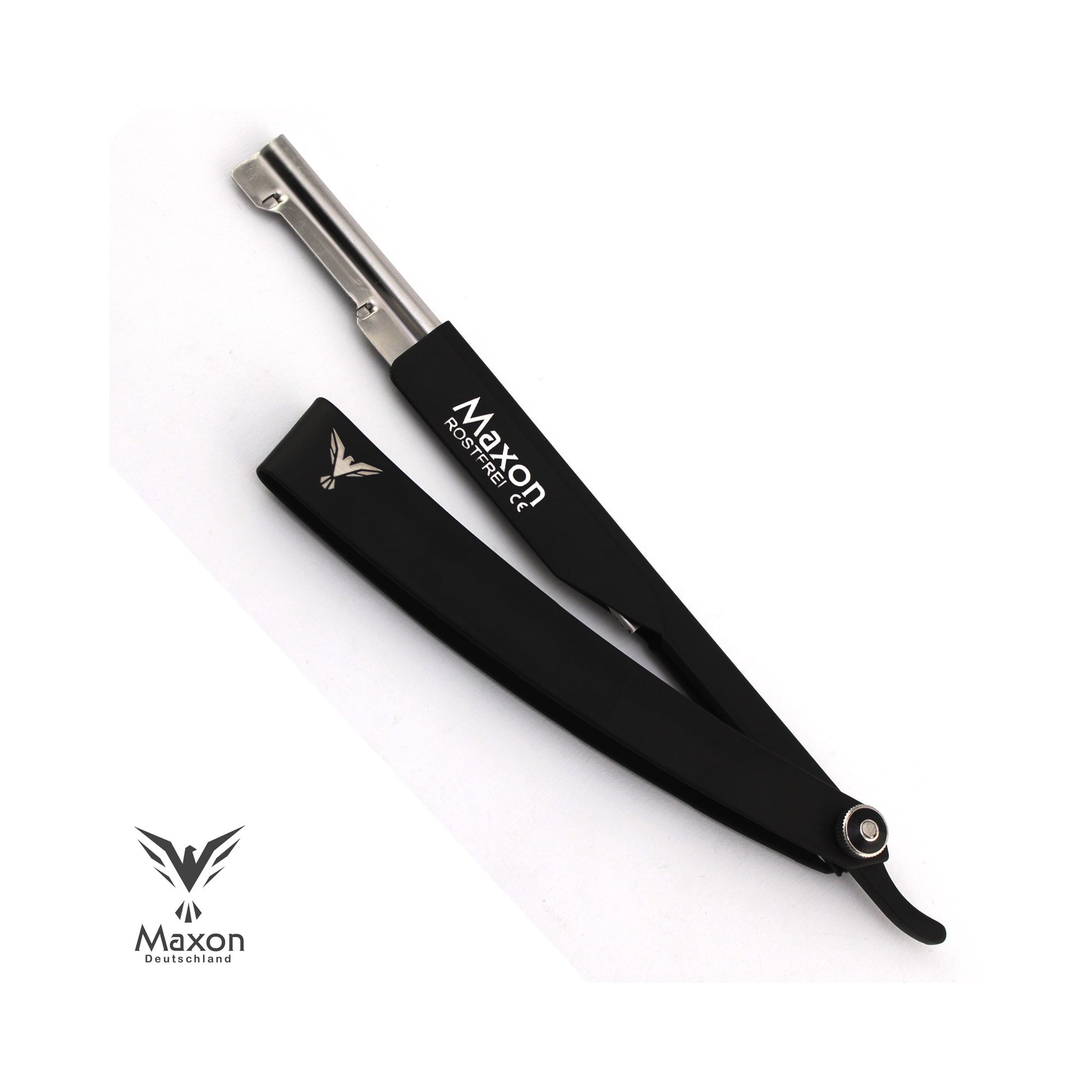 Maxon EN Black Straight Razor set stainless steel shaving set - HAB 