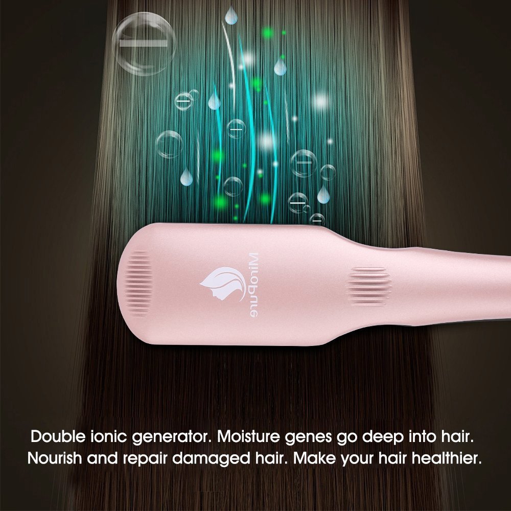 Miropure 2-in-1 Ionic Enhanced Hair Straightener Brush - HAB 