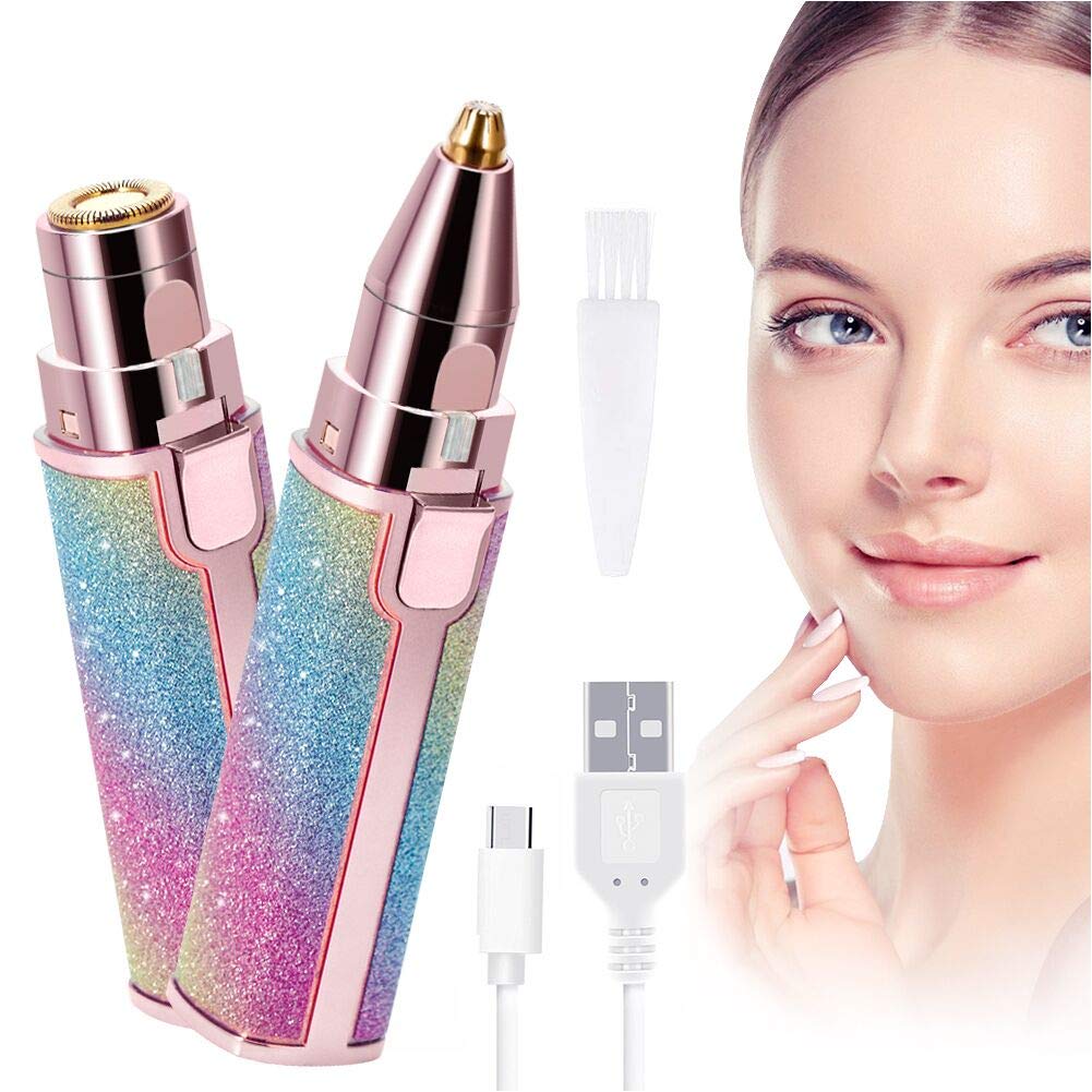 2 in 1 Rechargeable Eyebrow and  Facial hair Remover with LED light - HAB 