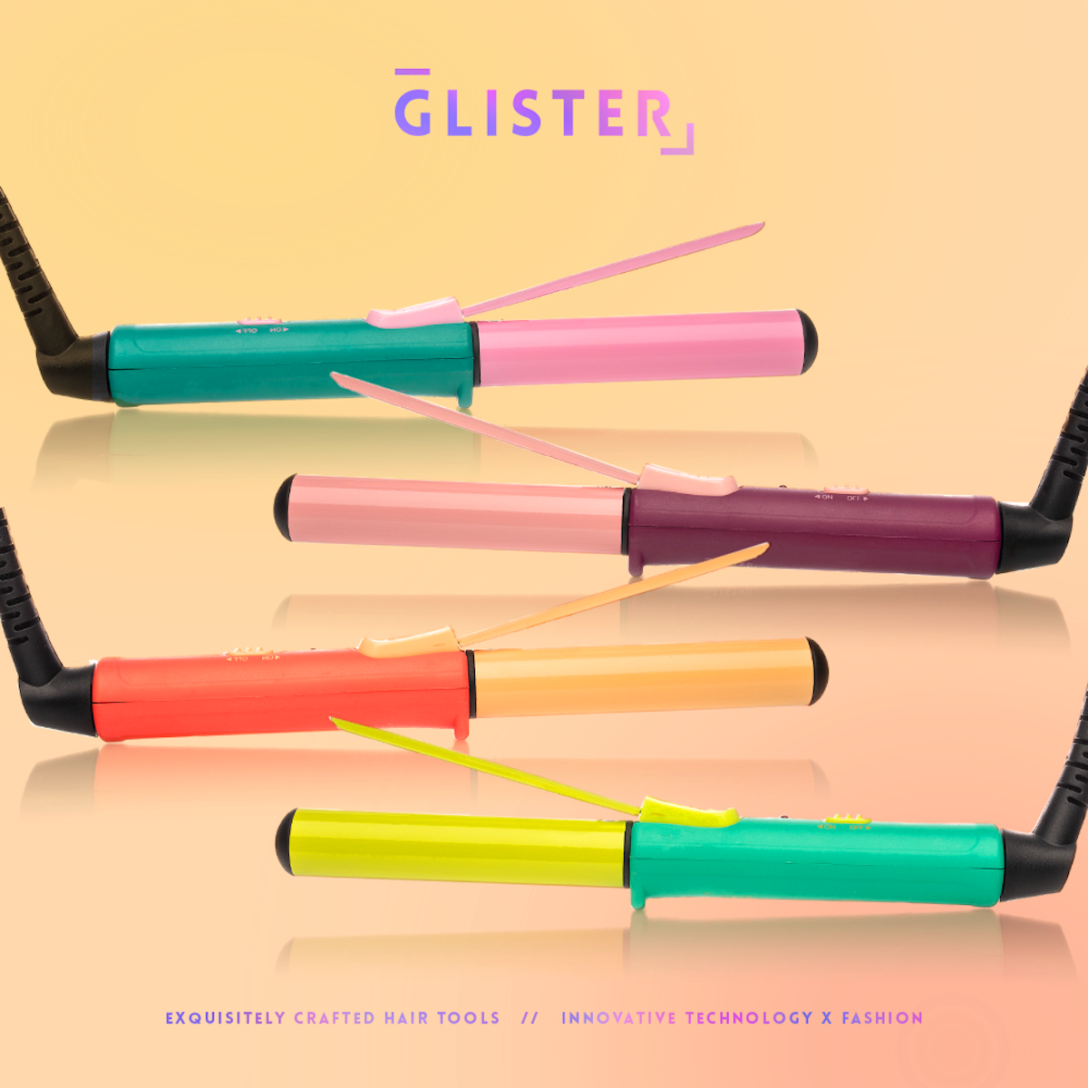 Glister "Mini Curls" Travel Clip Curler with Carrying Pouch - HAB 