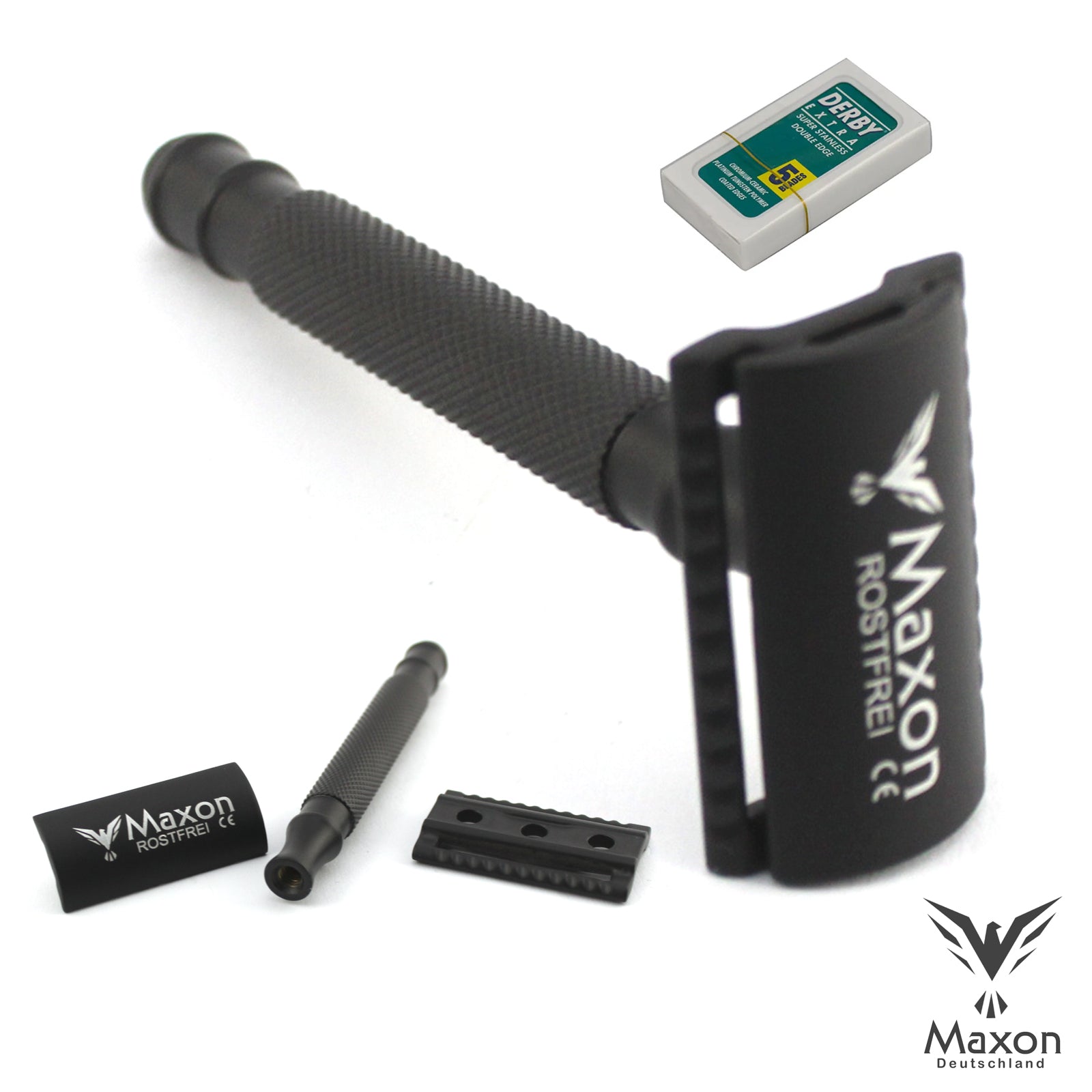 MAXON SBK Safety Razor with Blades and Leather case - HAB 