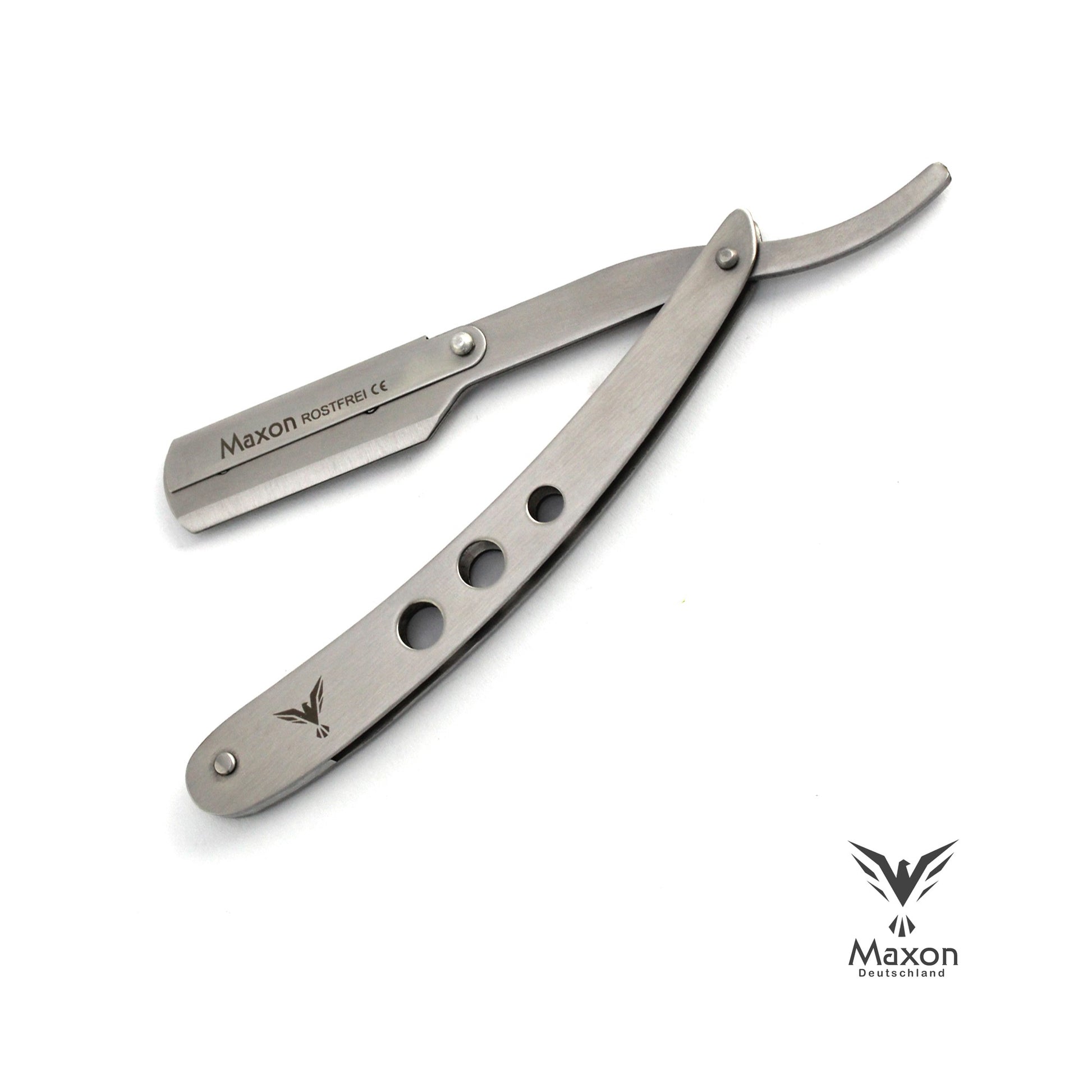 Maxon Silver Straight Razor shaving set Stainless steel - HAB 