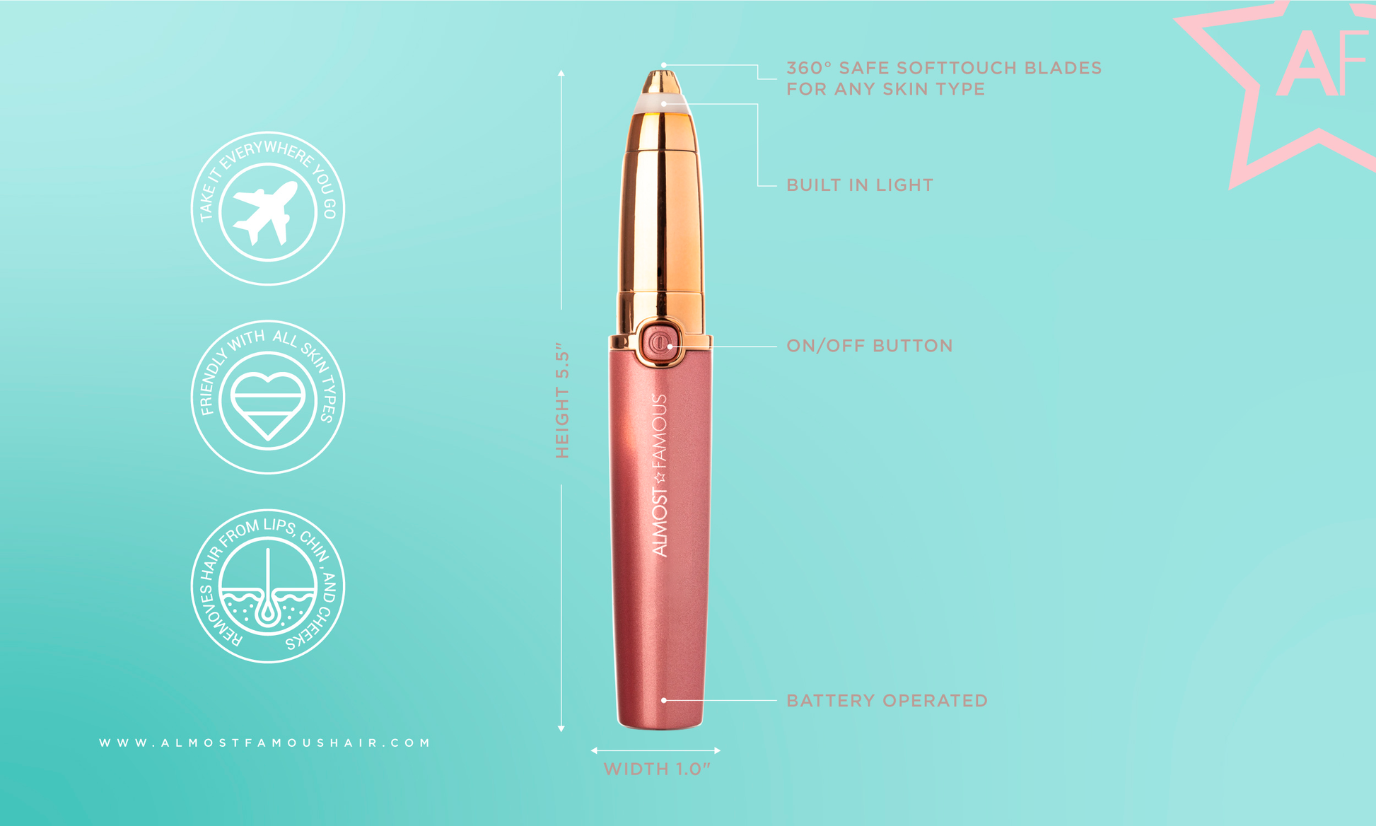 Almost Famous Precision Brow Shavers with Rose Gold accents - HAB 