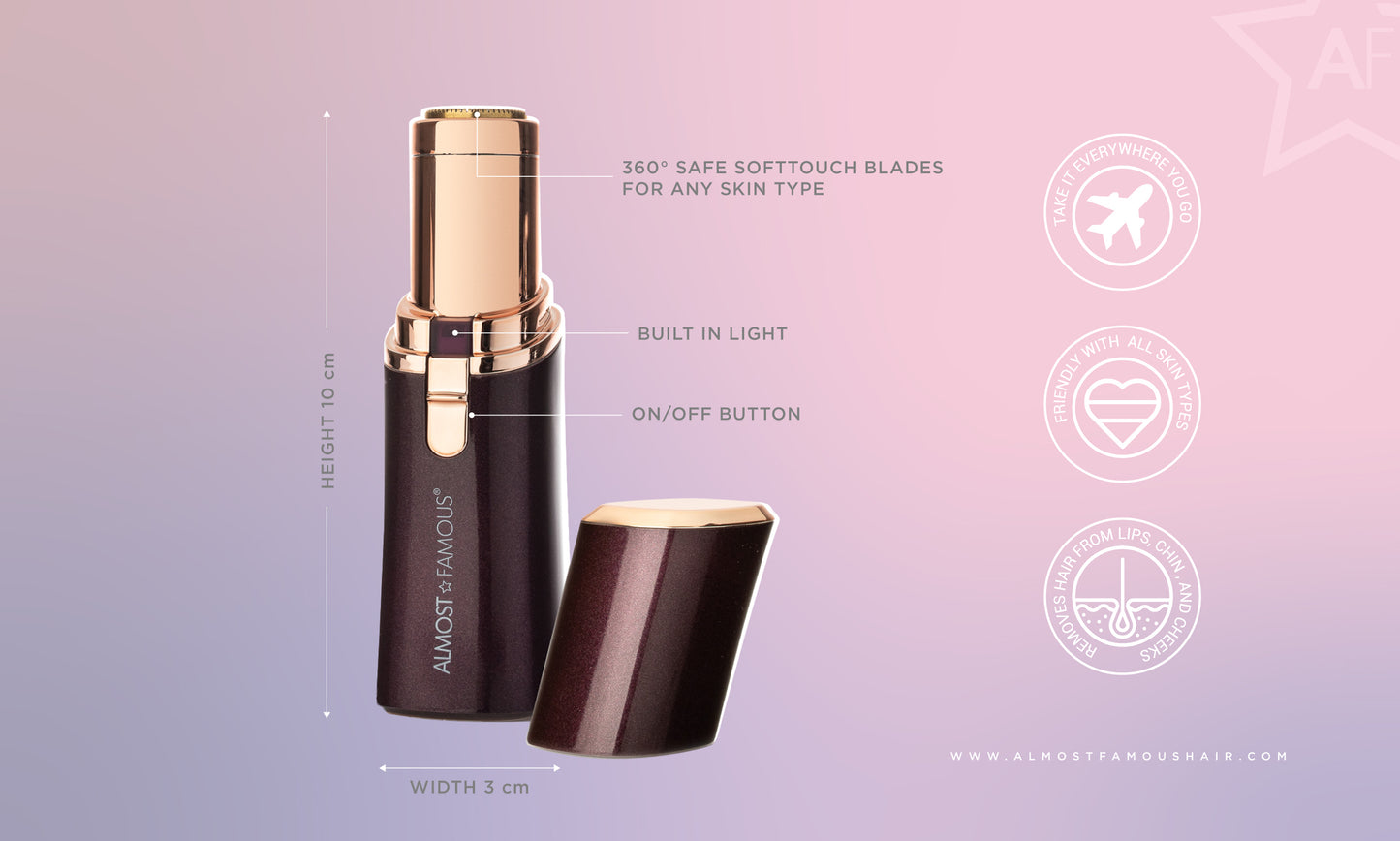 Almost Famous "Buzz It" Shaving facial wand with Rose Gold accents - HAB 