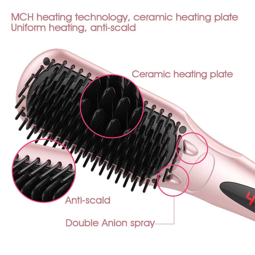 Miropure 2-in-1 Ionic Enhanced Hair Straightener Brush - HAB 