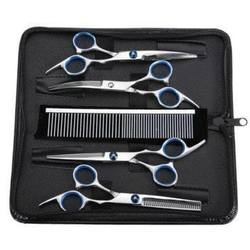 7Pcs/ Grooming Scissors Set Straight Curved Cutting - HAB 