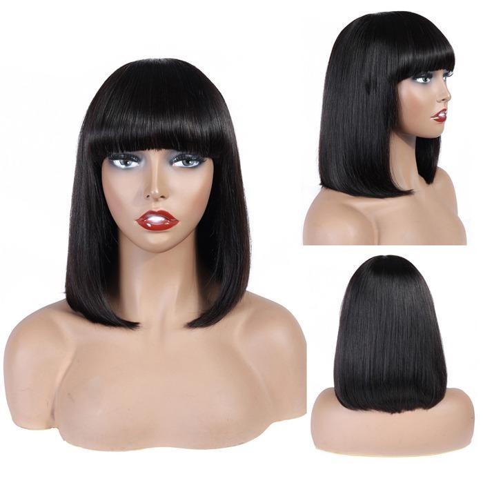 Short Bob Straight Hair Wigs with Bang - HAB 