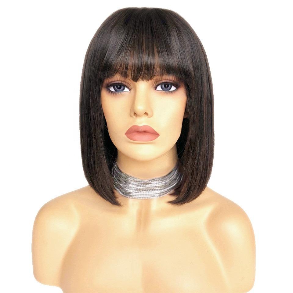 Short Bob Straight Hair Wigs with Bang - HAB 