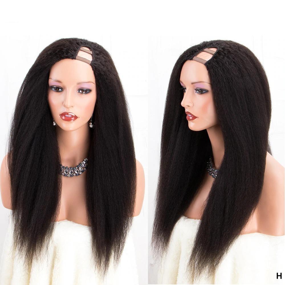 Kinky Straight U part Human Hair Wigs - HAB 