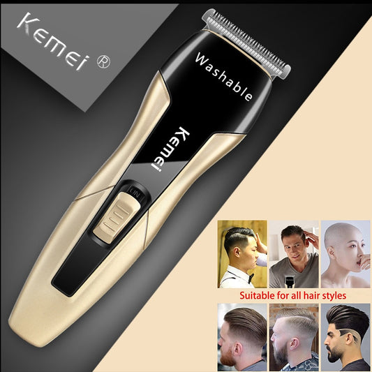 Kemei Electric Washable Hair Clipper Professional Hair Trimmer 0mm Baldheaded Carving Fade Cutter Hair Cutting Machine Barber - HAB 