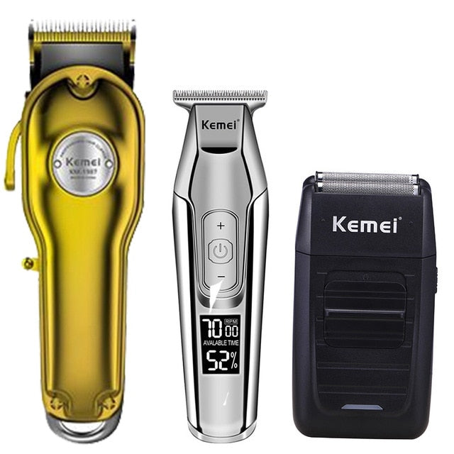 Kemei hair clipper electric hair trimmer barber hair cutter mower hair cutting machine kit combo KM-1987 KM-1986 KM-5027 KM-1102 - HAB 