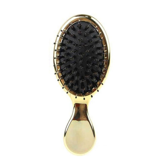 Natural Boar Bristle Hairbrush Mini Handle Massage Comb Anti-static Hair Scalp Paddle Brushes barber Hair Brush Styling Tool - HAB 