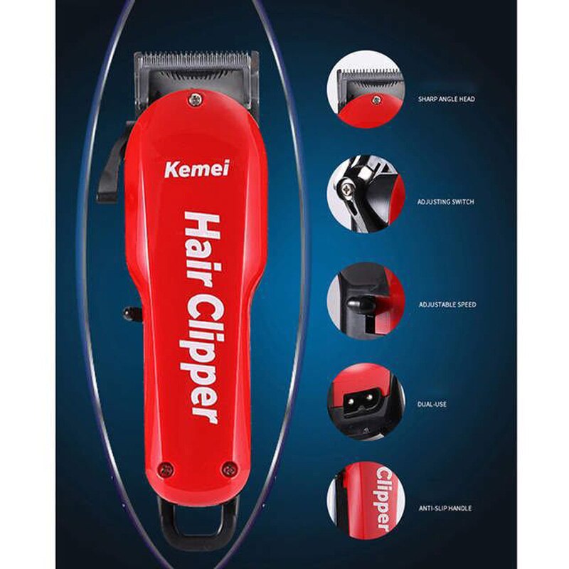 Kemei 7 Hours Large Capacity Battery Professional Wahl Hair Clipper Barber Shop Salon Coiffure Electric Cutter Shaving Machine - HAB 