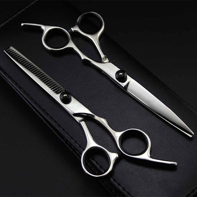 Professional Japan 4cr 6 inch Black cut hair scissors haircut sissors thinning barber hair cutting shears hairdresser scissors - HAB 